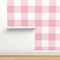 Pink Retro Gingham Check Fun Bright Country Cottagecore Farmhouse Pinic Custom Removable Wallpaper by Spoonflower Peel & Stick Wallpaper 2FT Wide 14842589